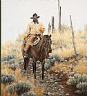 Unknown lone cowboy painting